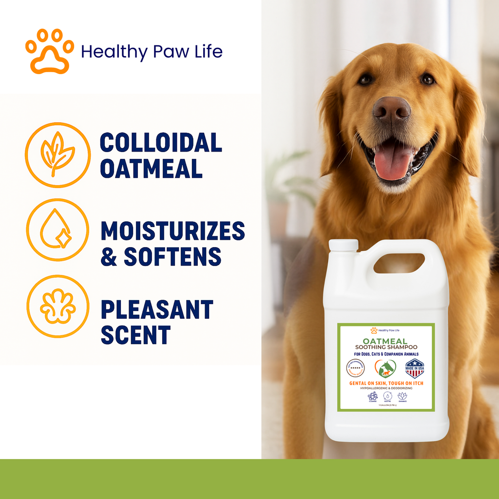 Oatmeal Shampoo – Vet-Recommended Itch Relief for Dogs, Cats & Horses – Hypoallergenic, Moisturizing & Deodorizing – 1 Gallon – Made in USA-2