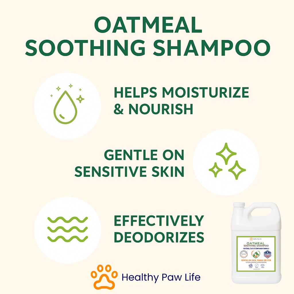 Oatmeal Shampoo – Vet-Recommended Itch Relief for Dogs, Cats & Horses – Hypoallergenic, Moisturizing & Deodorizing – 1 Gallon – Made in USA-3