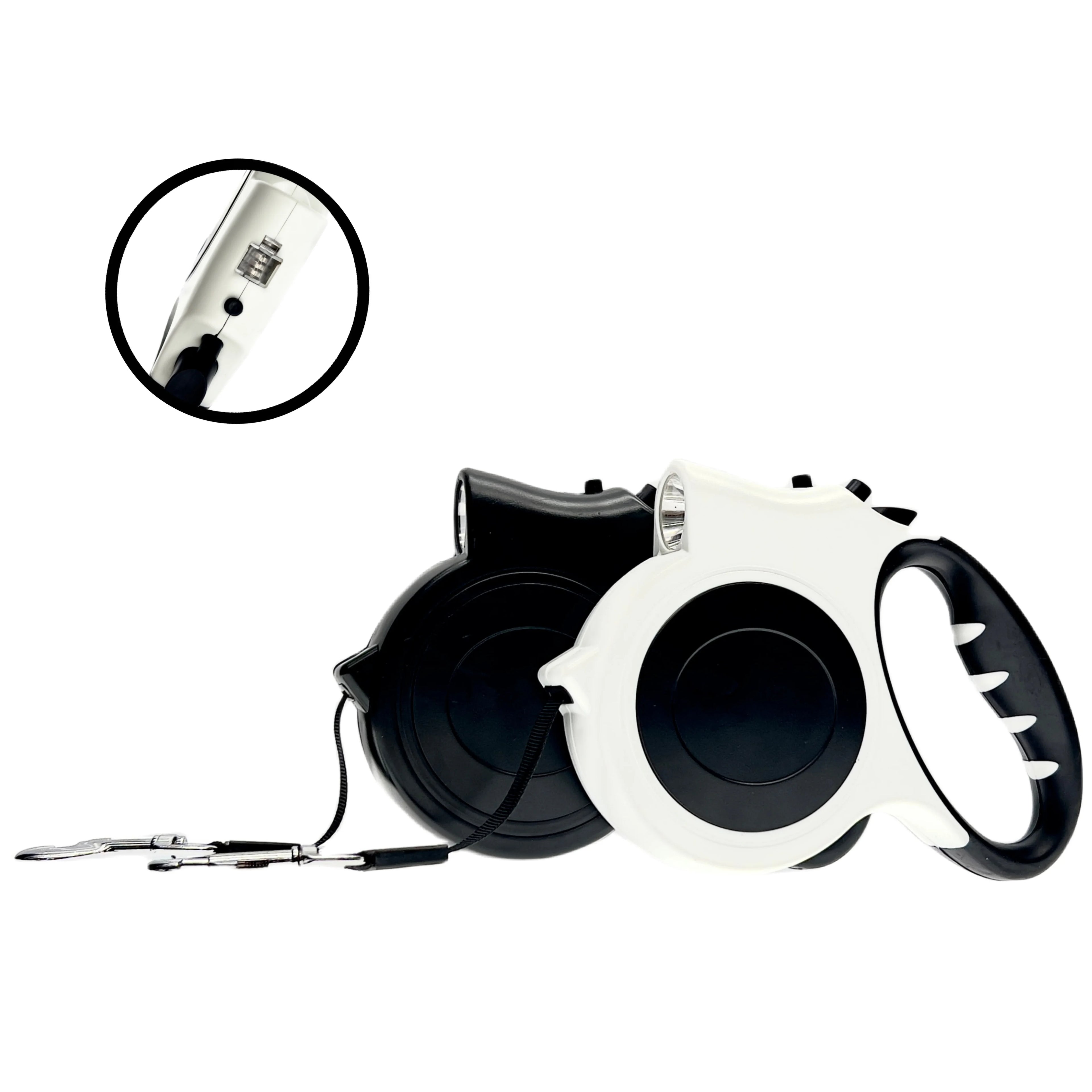 Trela Retrátil Luminosa para Cão - 16 pés Ajustável - Ideal para Passeios Noturnos