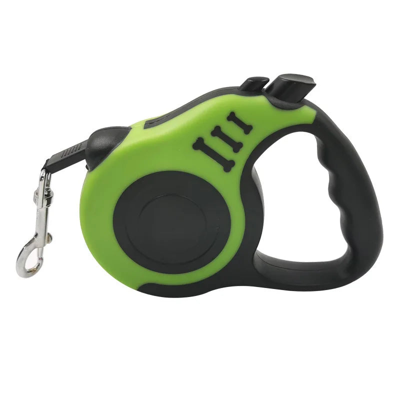 Trela Retrátil para Cão - 3 a 5 Metros - Modelo Compacto com Travão Automático