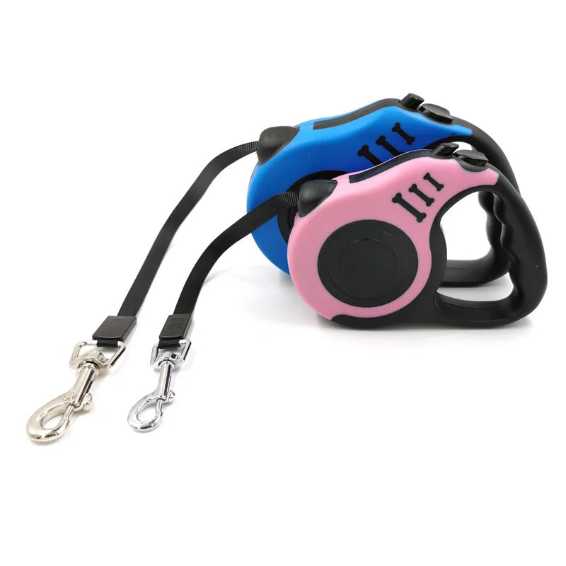 Trela Retrátil para Cão - 3 a 5 Metros - Modelo Compacto com Travão Automático
